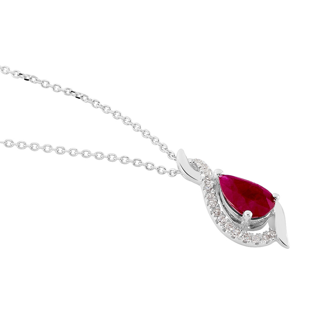 Collier Angelika Or Blanc Rubis Et Diamant - Colliers Femme | Histoire d’Or