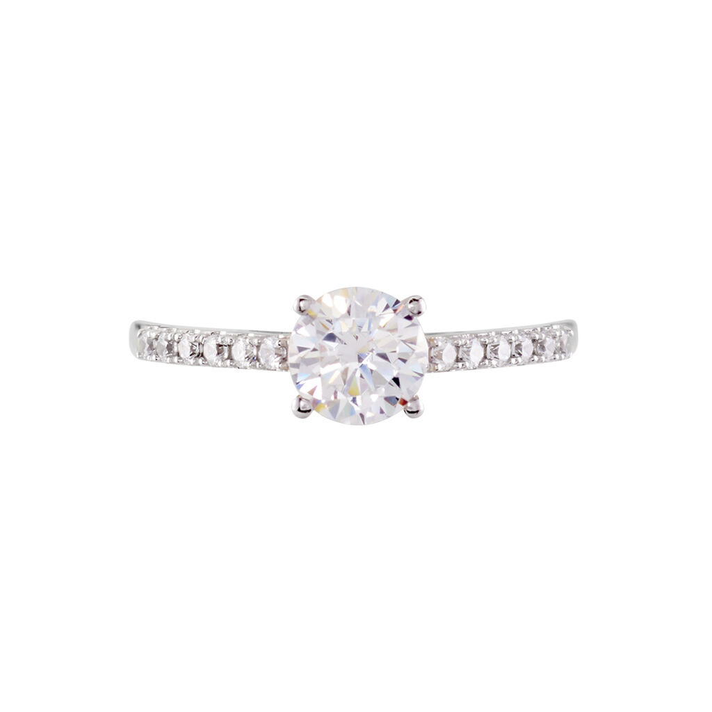 Bague Manon Or Blanc Oxyde - Bagues solitaires Femme | Histoire d&rsquo;Or