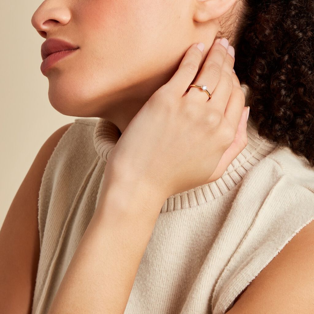 Bague Solitaire Athena Or Jaune Diamant - Bagues solitaires Femme | Histoire d’Or