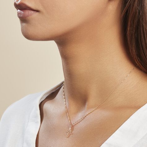 Pendentif Alyssa Croix Or Jaune - Pendentifs Baptême Famille | Histoire d’Or