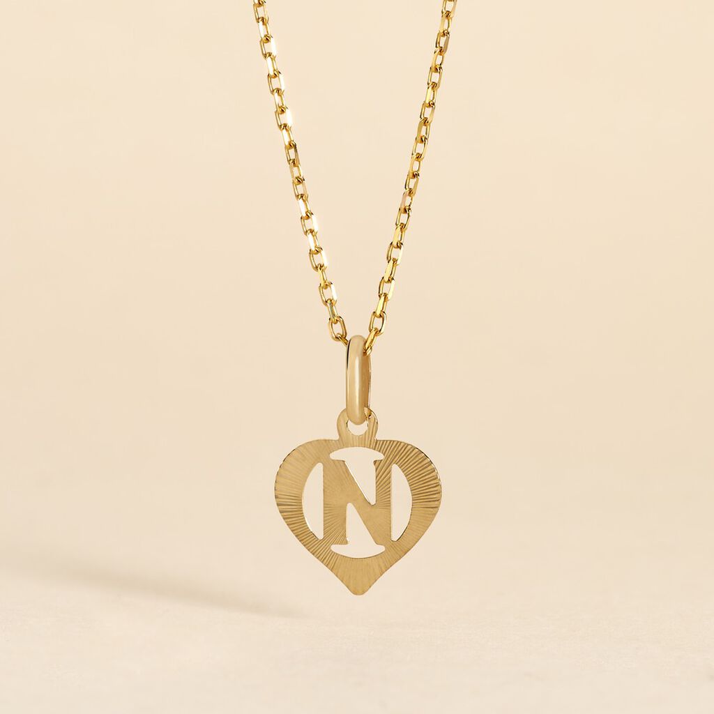 Pendentif Eudocie Coeur Lettre Or Jaune - Pendentifs Famille | Histoire d&rsquo;Or