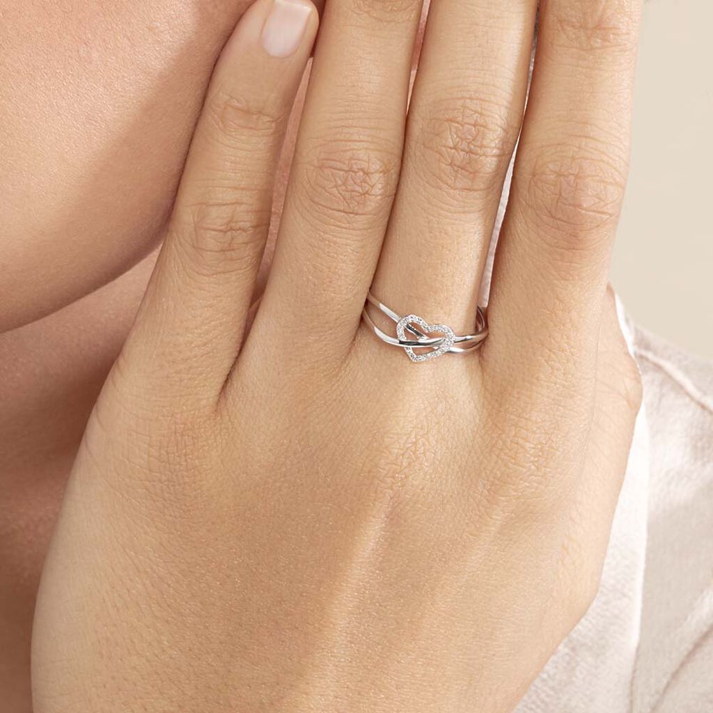Bague Malinda Or Blanc Diamant - Bagues avec pierre Femme | Histoire d’Or