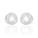 Boucles D'oreilles Pendantes Matilda Argent  Perle Culture Et Oxyde - Boucles d'oreilles pendantes Femme | Histoire d&rsquo;Or