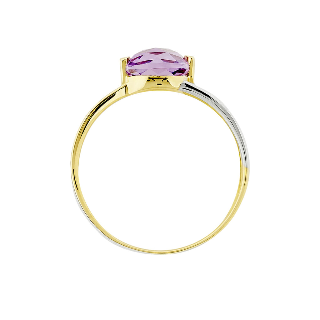 Bague Suzana Or Bicolore Amethyste - Bagues solitaires Femme | Histoire d’Or