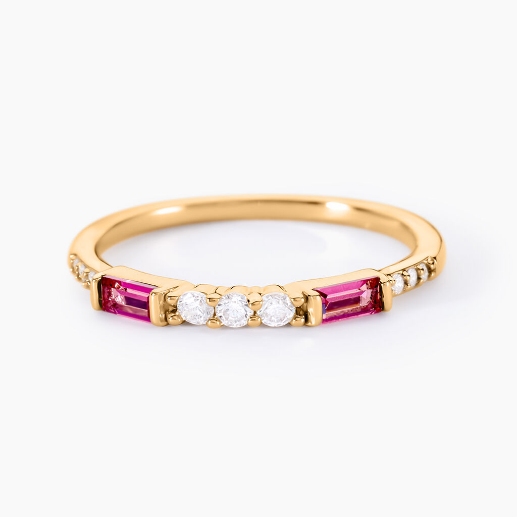 Bague Plaqué Or Jaune Calvin Oxyde De Zirconium - Bagues avec pierre Femme | Histoire d’Or