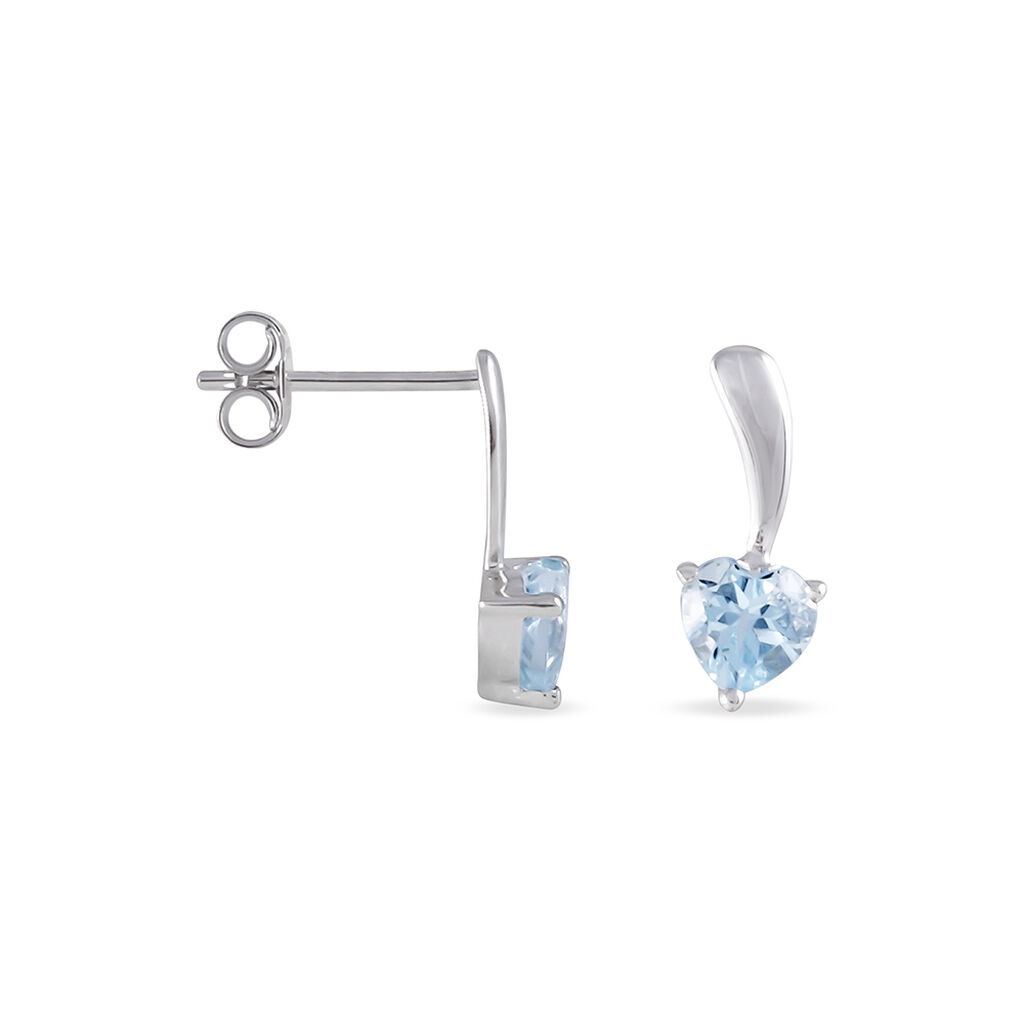 Boucles D'oreilles Pendantes Bertine Or Blanc Topaze - Boucles d'oreilles pendantes Femme | Histoire d’Or