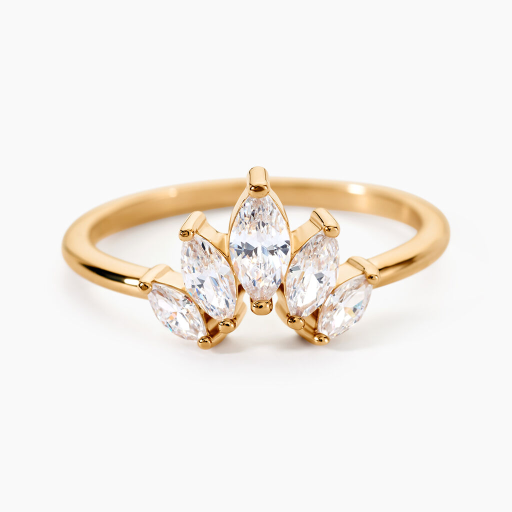 Bague Amazonia Plaqu&eacute; Or Jaune Oxyde De Zirconium - Bagues avec pierre Femme | Histoire d&rsquo;Or