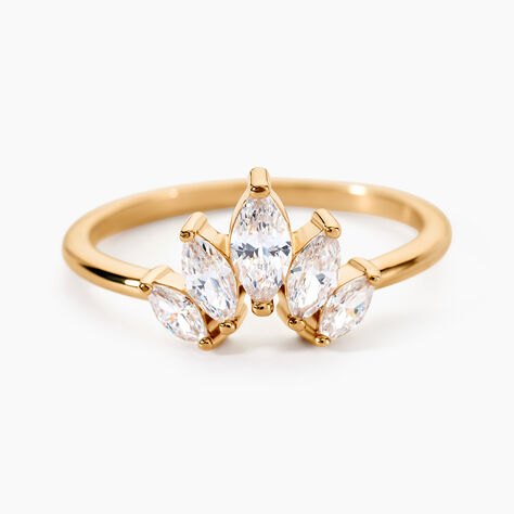 Bague Amazonia Plaqu&eacute; Or Jaune Oxyde De Zirconium - Bagues avec pierre Femme | Histoire d&rsquo;Or