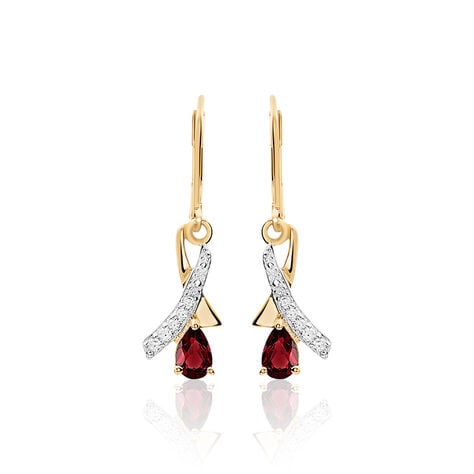 Boucles D'oreilles Pendantes Dyanah Plaque Or Jaune Oxyde De Zirconium - Boucles d'oreilles fantaisie Femme | Histoire d’Or