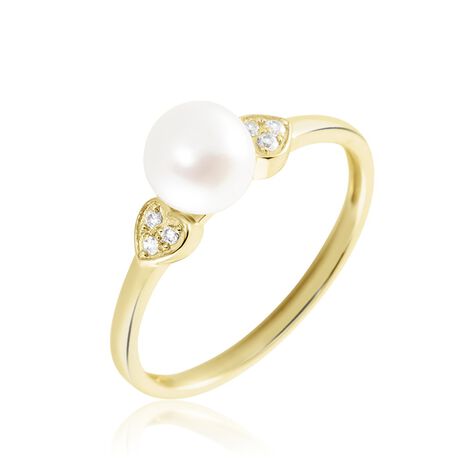 Bague Andromaque Or Jaune Perle De Culture Oxyde - Bagues avec pierre Femme | Histoire d’Or
