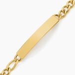 Bracelet Identit&eacute; Jimmy Acier Jaune - Gourmettes Homme | Histoire d&rsquo;Or