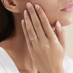 Alliance Grain De Folie Diamantee Ruban Plat Or Bicolore - Alliances Unisex | Histoire d&rsquo;Or