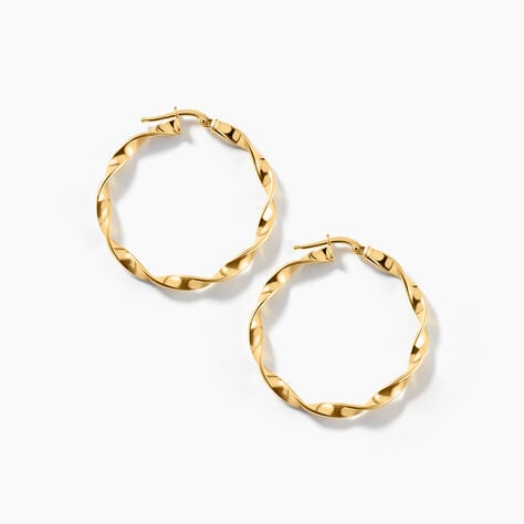 Cr&eacute;oles Falbala Argent Dor&eacute; A L'Or 750/1000 - Boucles d'oreilles cr&eacute;oles Femme | Histoire d&rsquo;Or