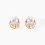 Boucles D'oreilles Puces Aloys Or Jaune Perle De Culture - Clous d'oreilles Femme | Histoire d&rsquo;Or