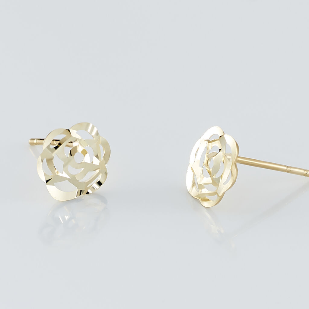 Boucles D'oreilles Puces Philine Fleur Or Jaune - Clous d'oreilles Femme | Histoire d’Or