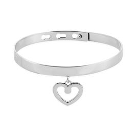 Bracelet Jonc Sally Argent Blanc - Bracelets Coeur Femme | Histoire d’Or