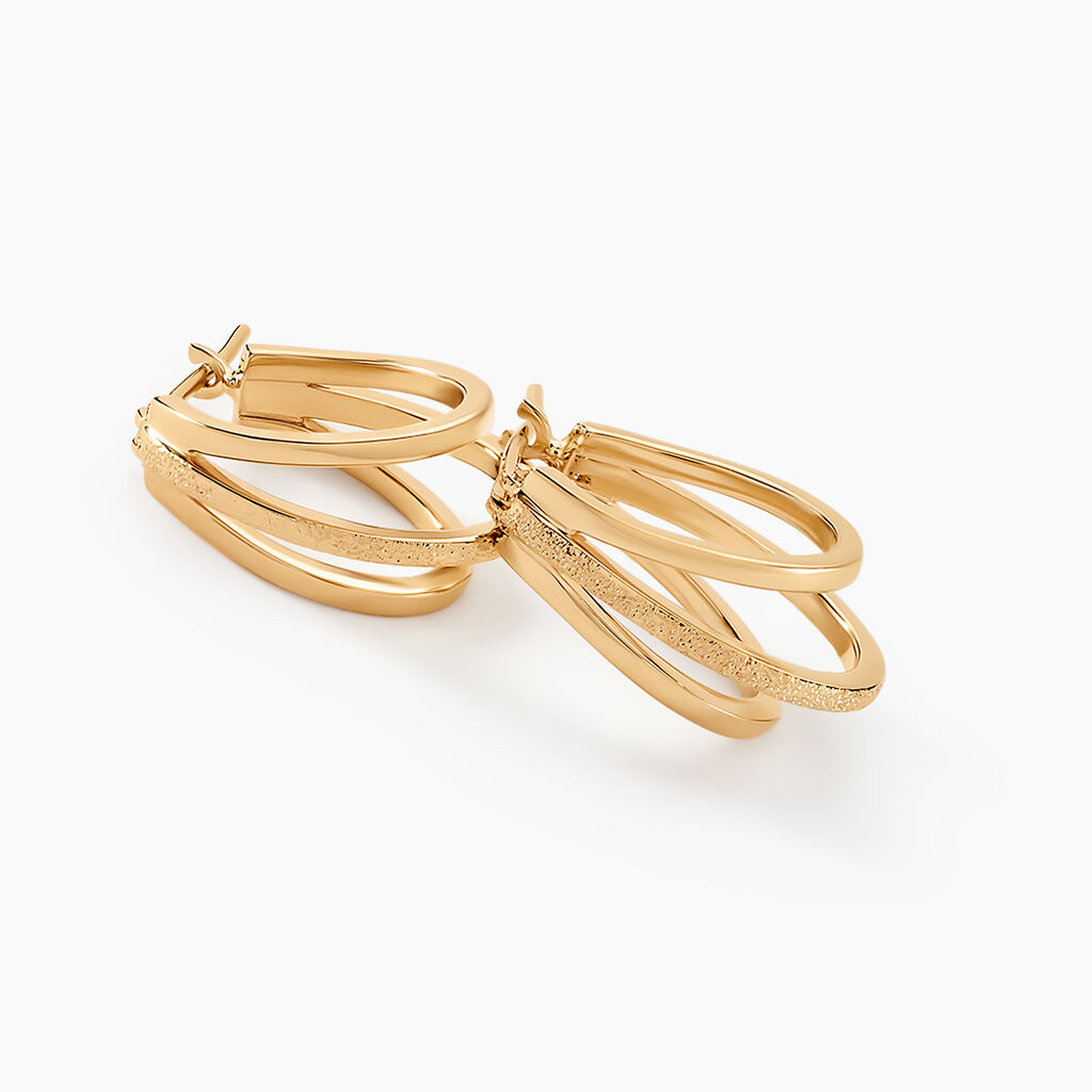 Créoles Clarette Plaqué Or Jaune - Boucles d'oreilles créoles Femme | Histoire d’Or