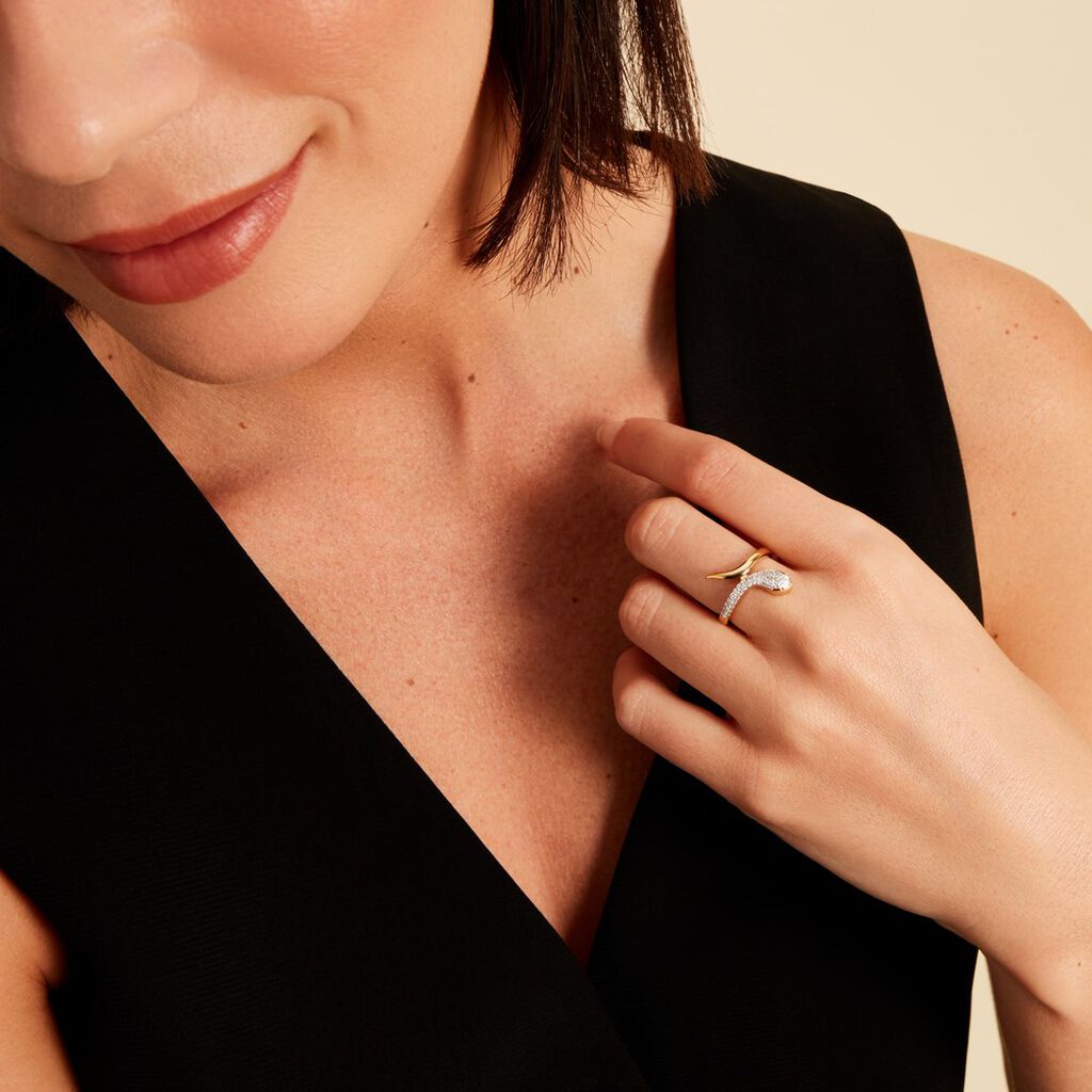 Bague Reyyanae Plaqué Or Jaune Oxyde De Zirconium - Bagues avec pierre Femme | Histoire d’Or