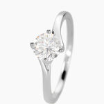 Bague Solitaire Afsa Argent Blanc Oxyde De Zirconium - Bagues solitaires Femme | Histoire d&rsquo;Or