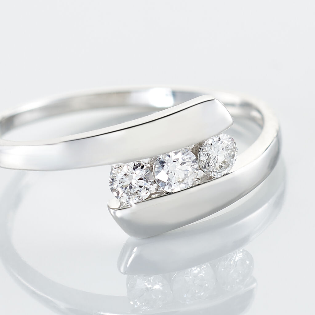 Bague Trilogie Or Blanc Diamant - Bagues avec pierre Femme | Histoire d’Or