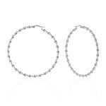 Creoles Acier Blanc Antonello - Boucles d'oreilles cr&eacute;oles Femme | Histoire d&rsquo;Or