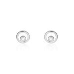 Boucles D'oreilles Puces Fidelia Or Blanc Diamant - Clous d'oreilles Femme | Histoire d&rsquo;Or