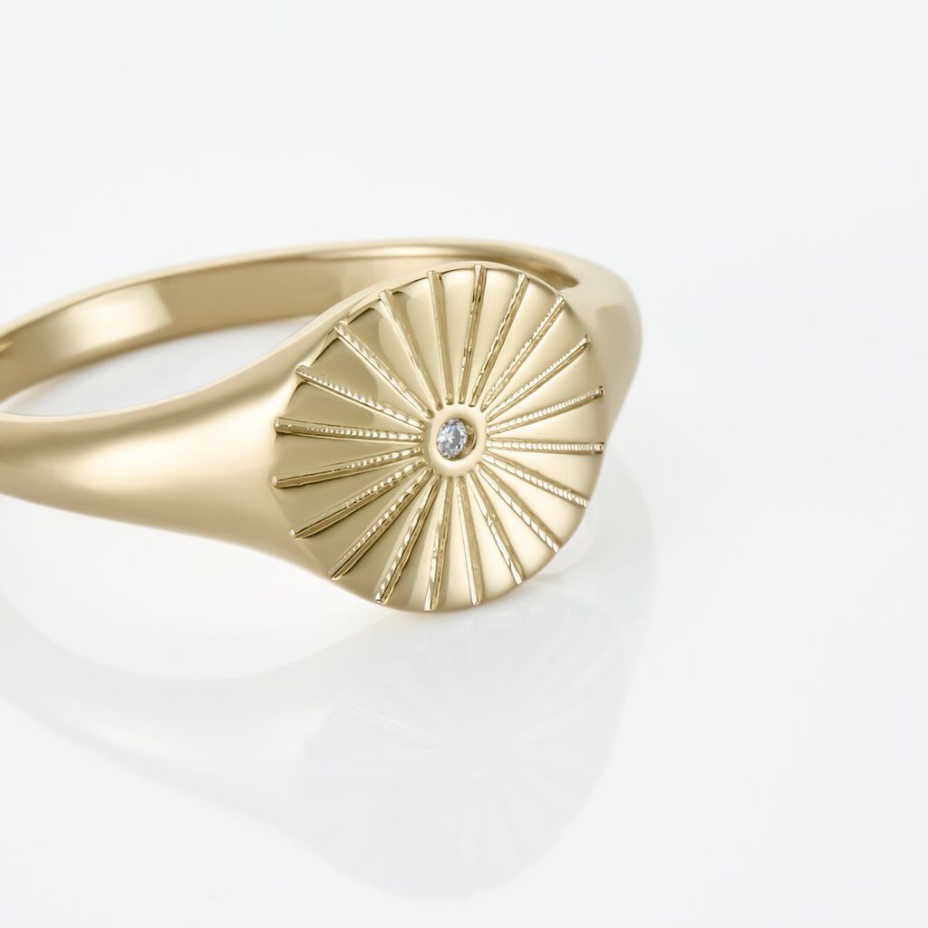 Chevalière Plaqué Or Florenz Oxyde De Zirconium - Bagues solitaires Femme | Histoire d’Or