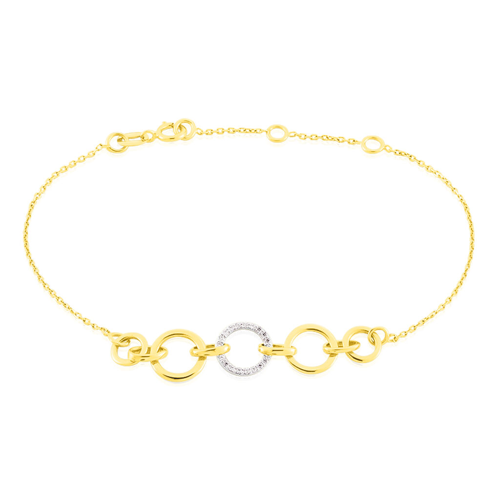 Bracelet Lutzele Or Bicolore Oxyde De Zirconium - Bracelets Femme | Histoire d&rsquo;Or