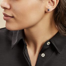 Boucles D'oreilles Puces Vladimir Or Blanc Saphir Diamant - Clous d'oreilles Femme | Histoire d’Or