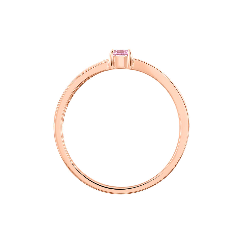 Bague Bertheline Argent Rose Oxyde De Zirconium - Bagues solitaires Femme | Histoire d&rsquo;Or