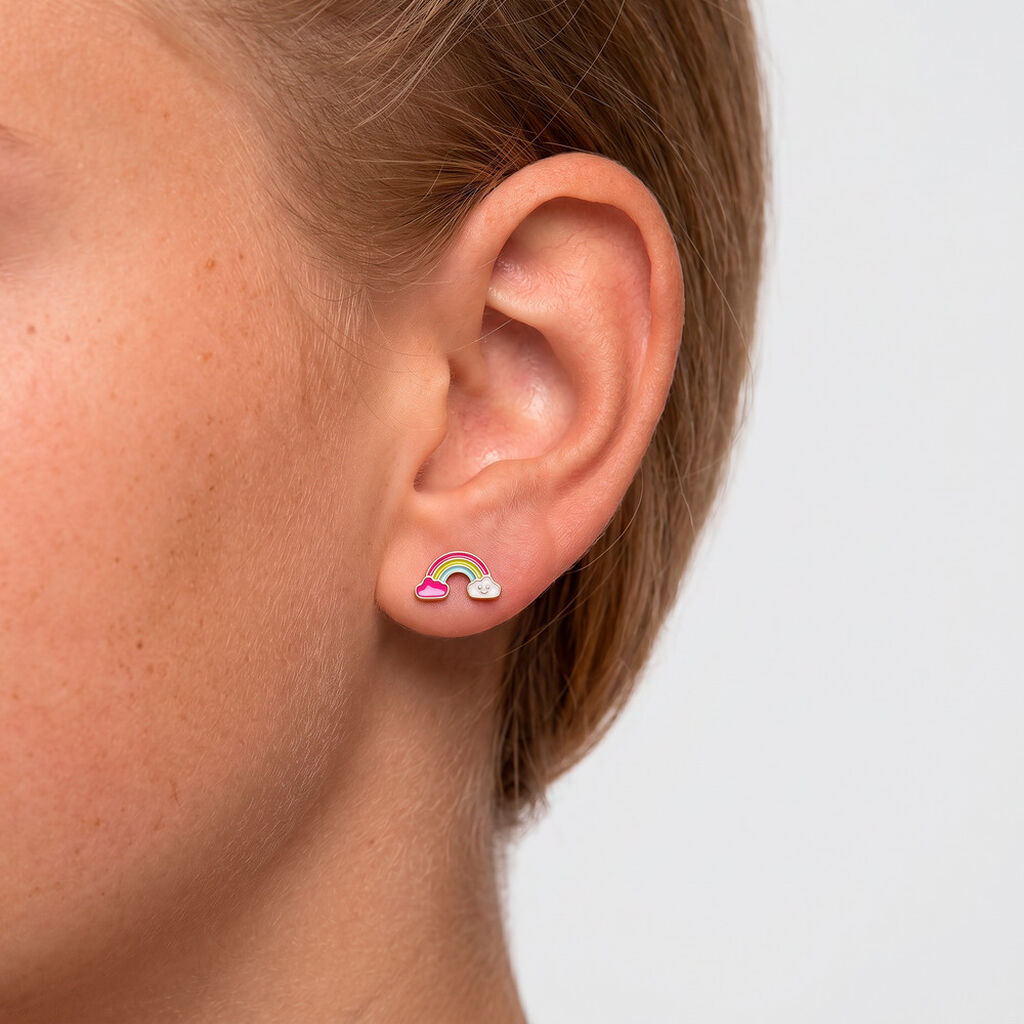 Boucles D'oreilles Puces Arcea Or Jaune - Clous d'oreilles Enfant | Histoire d&rsquo;Or