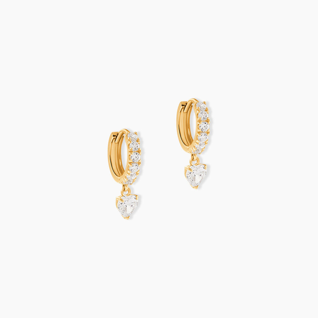 Cr&eacute;oles Tudor Or Jaune Oxyde De Zirconium - Boucles d'oreilles cr&eacute;oles Femme | Histoire d&rsquo;Or