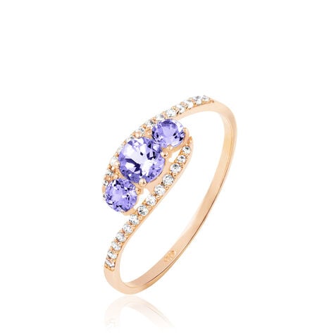 Bague Chloe Or Rose Amethyste Et Oxyde De Zirconium - Bagues solitaires Femme | Histoire d&rsquo;Or