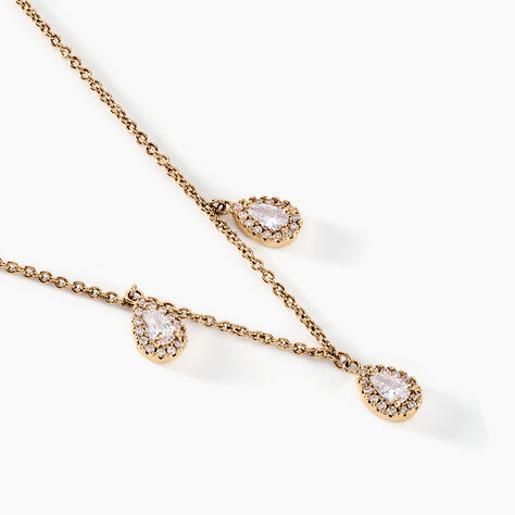 Collier Shiny Drops Plaqué Or Doré Oxyde De Zirconium - Colliers Femme | Histoire d’Or
