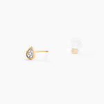 Boucles D'Oreilles Puces Mon Premier Diamant Or Jaune - Clous d'oreilles Femme | Histoire d&rsquo;Or