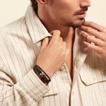 Bracelet Acier Blanc Stephanos - Bracelets Cuir Homme | Histoire d&rsquo;Or