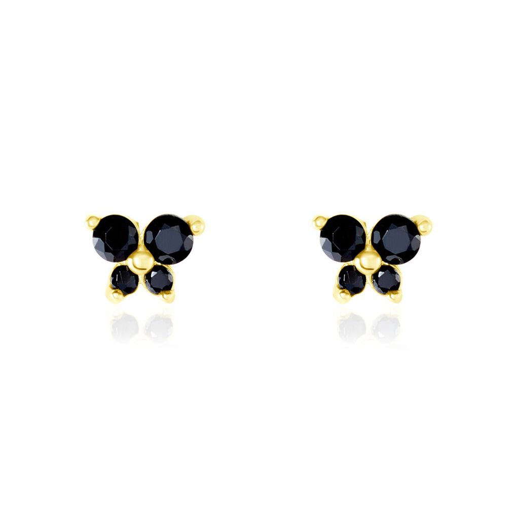 Boucles D'oreilles Puces Or Jaune Oxydes De Zirconium - Clous d'oreilles Femme | Histoire d’Or