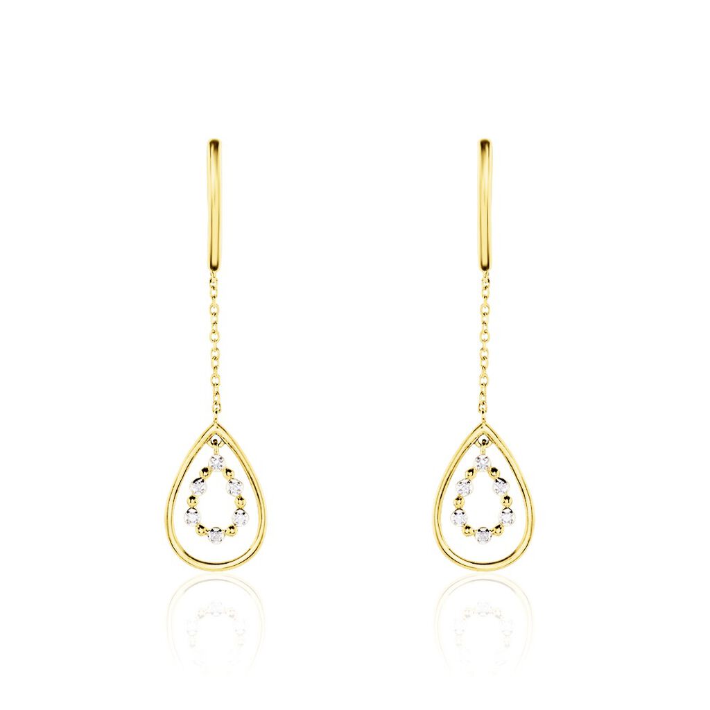 Boucles D’oreilles Pendantes Marganela Or Jaune Diamant