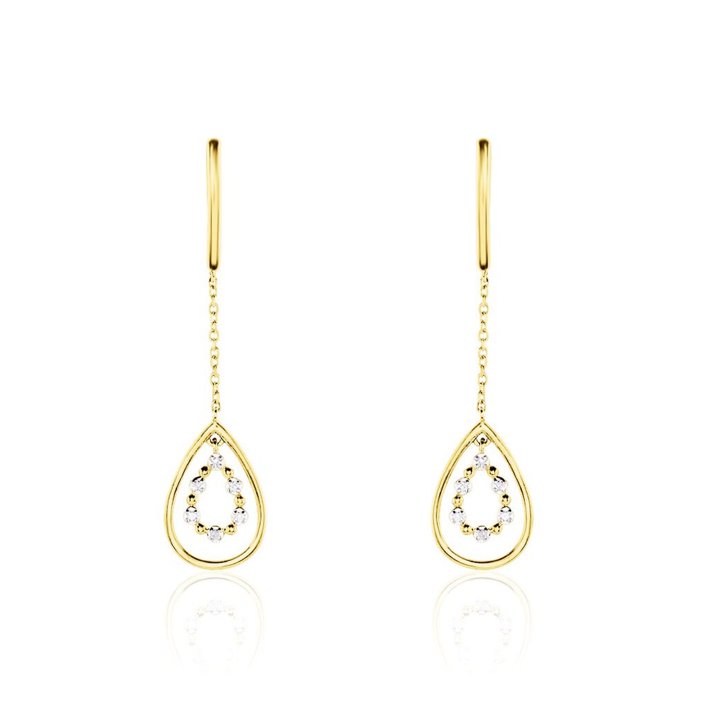 Boucles D'oreilles Pendantes Marganela Or Jaune Diamant - Boucles d'oreilles pendantes Femme | Histoire d’Or