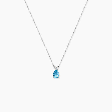 Collier Teresa Or Blanc Topaze Et Diamant - Colliers Femme | Histoire d&rsquo;Or