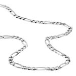 Cha&icirc;ne Vivian Maille Alternee 1/3 Argent Blanc - Chaines Homme | Histoire d&rsquo;Or