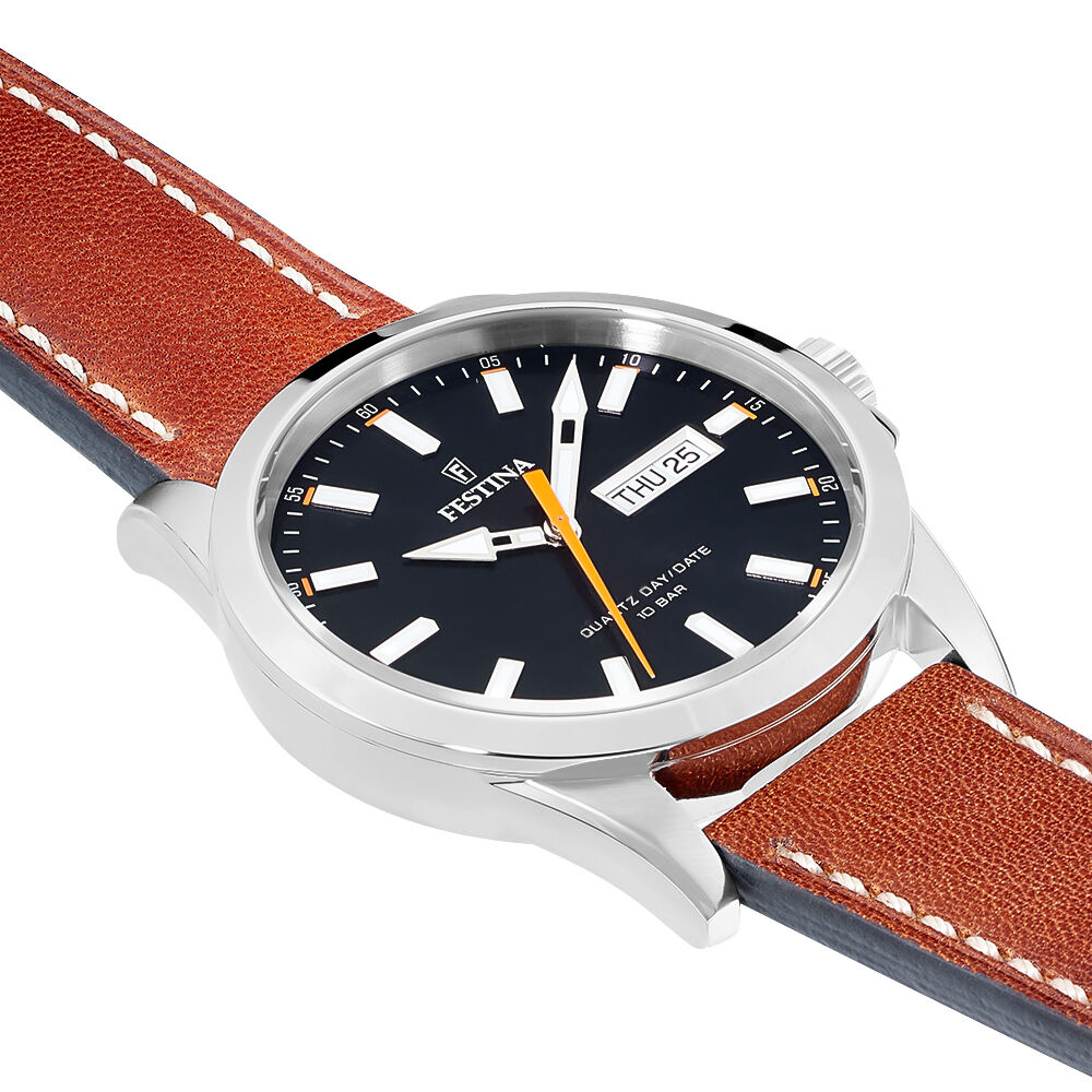 Montres Festina F20358 2 Acier Boucle Ardillon Blanc Ronde