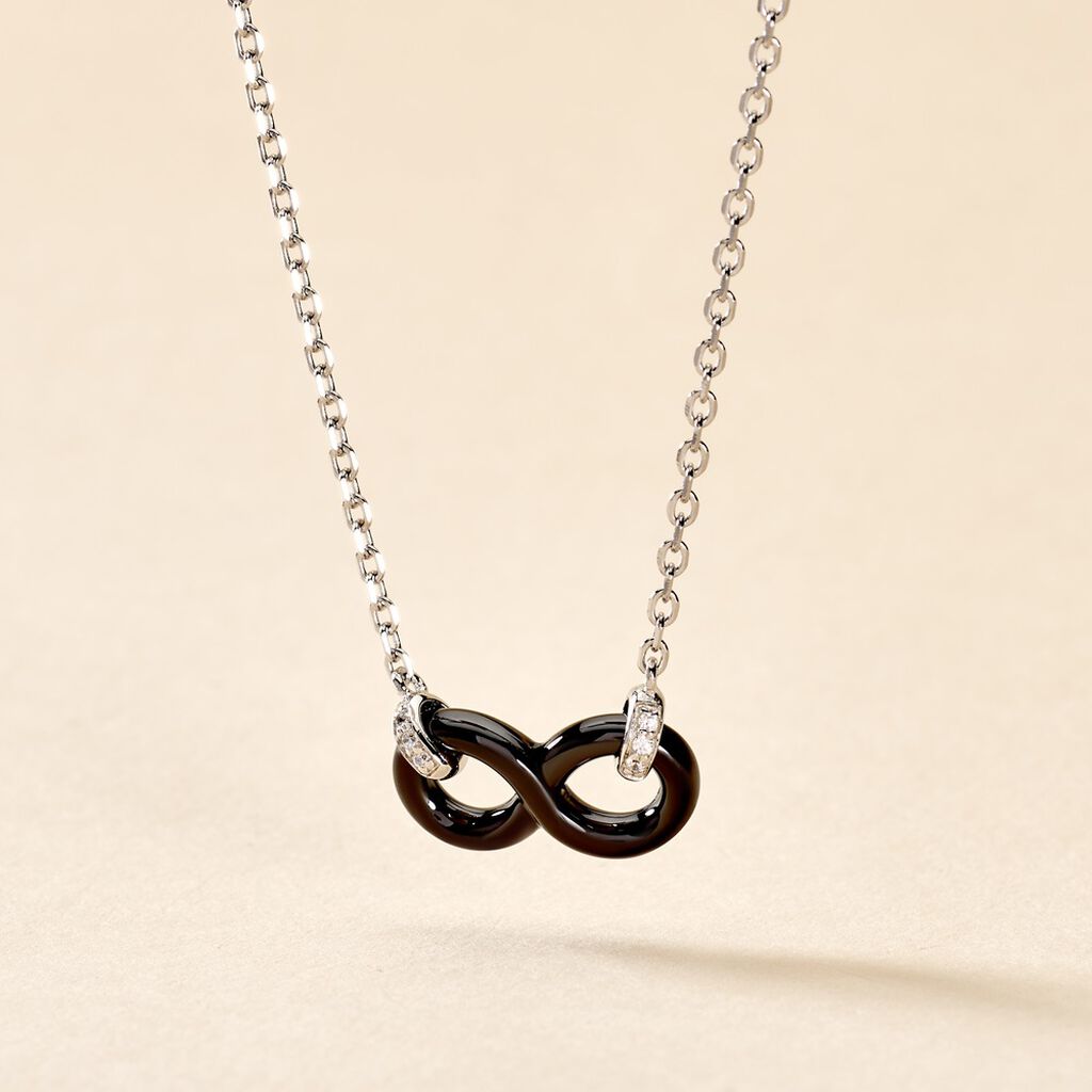 Collier Celinia Argent Blanc Céramique Et Oxyde De Zirconium - Colliers fantaisie Femme | Histoire d’Or