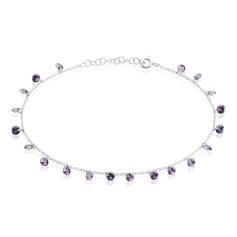 Cha&icirc;ne De Cheville Carolaine Argent Blanc Oxyde De Zirconium - Cha&icirc;nes de cheville Femme | Histoire d&rsquo;Or