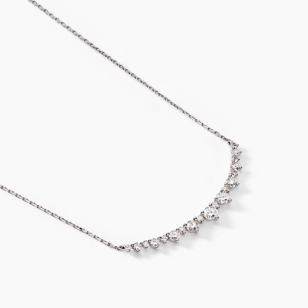 Collier Pericles Or Blanc Diamant Synthétique - Colliers Femme | Histoire d’Or