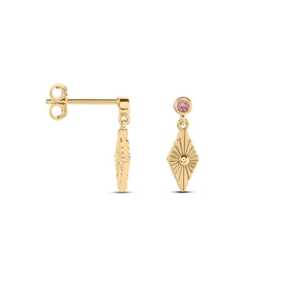 Boucles D'oreilles Pendantes Azteque Plaqué Or Jaune Oxyde Zirconium - Boucles d'oreilles fantaisie Femme | Histoire d’Or