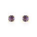 Boucles D'oreilles Puces Elea Or Jaune Amethyste Violet - Clous d'oreilles Femme | Histoire d’Or