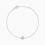 Bracelet Columbine Or Blanc Oxyde De Zirconium Blanc - Bracelets Femme | Histoire d&rsquo;Or