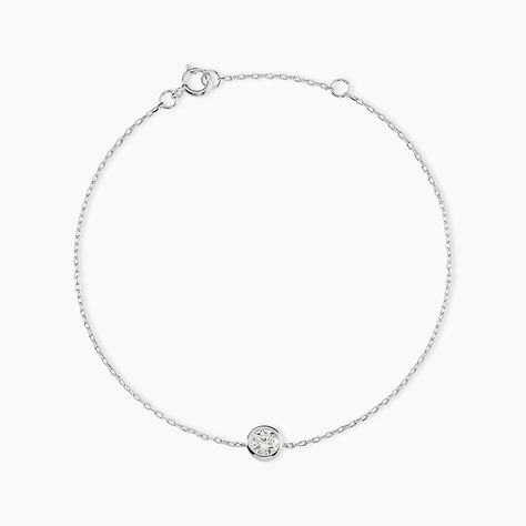 Bracelet Columbine Or Blanc Oxyde De Zirconium Blanc - Bracelets Femme | Histoire d&rsquo;Or