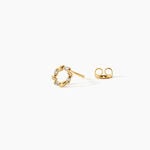 Boucles D'Oreilles Puces Reed Argent Dor&eacute; A L'Or 750/1000 Oxyde De Zirconium - Boucles d'oreilles fantaisie Enfant | Histoire d&rsquo;Or